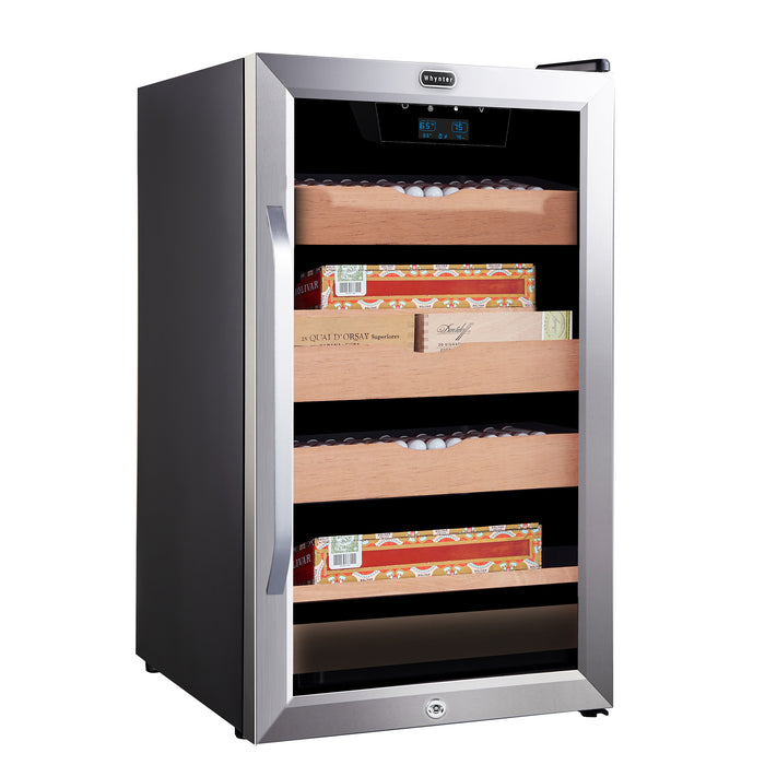 Whynter 650-Count 4.2 cu.ft. Electric Cigar Cabinet Cooler and Humidor with Humidity Temperature Control Cooling & Heating and Spanish Cedar Shelves | CHC-421HC