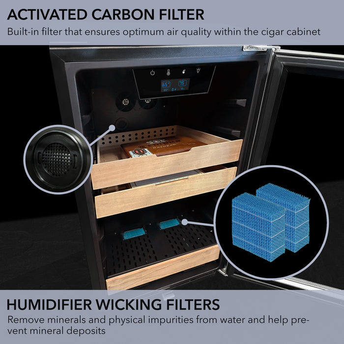Whynter 650-Count 4.2 cu.ft. Electric Cigar Cabinet Cooler and Humidor with Humidity Temperature Control Cooling & Heating and Spanish Cedar Shelves | CHC-421HC