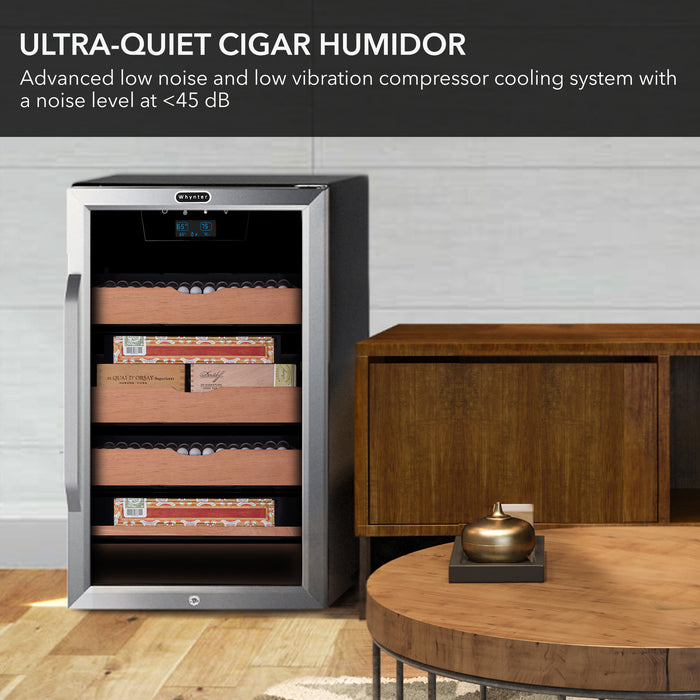 Whynter 650-Count 4.2 cu.ft. Electric Cigar Cabinet Cooler and Humidor with Humidity Temperature Control Cooling & Heating and Spanish Cedar Shelves | CHC-421HC