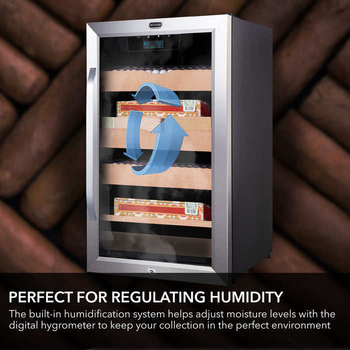 Whynter 650-Count 4.2 cu.ft. Electric Cigar Cabinet Cooler and Humidor with Humidity Temperature Control Cooling & Heating and Spanish Cedar Shelves | CHC-421HC