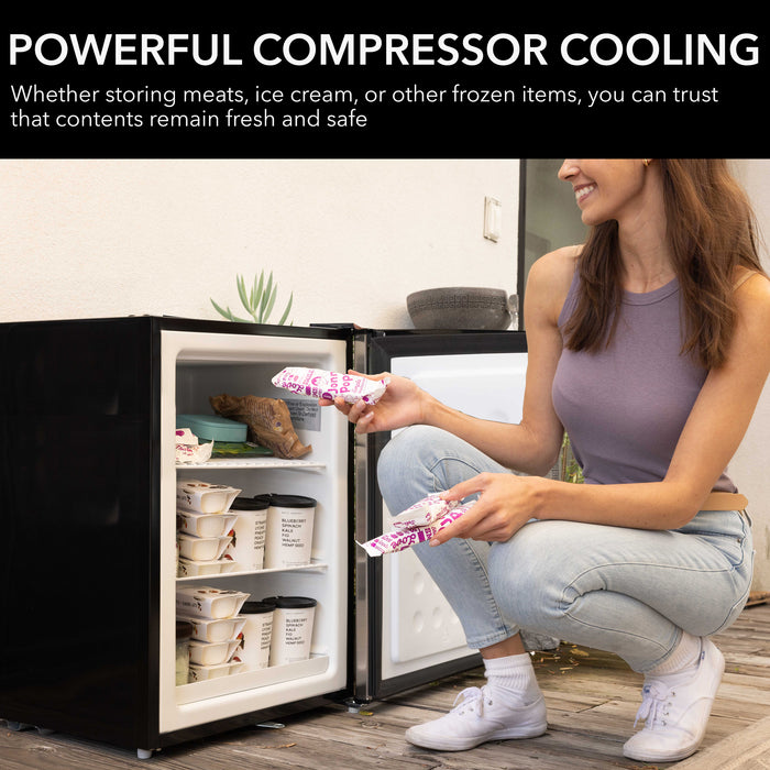 Whynter 2.1 cu.ft Energy Star Upright Freezer with Lock in Rose Gold | CUF-210SSG