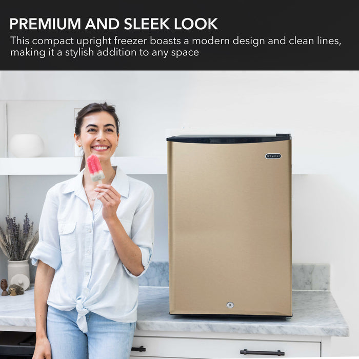 Whynter 2.1 cu.ft Energy Star Upright Freezer with Lock in Rose Gold | CUF-210SSG