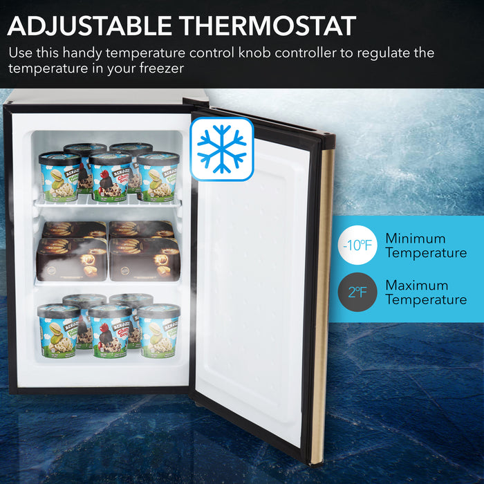 Whynter 2.1 cu.ft Energy Star Upright Freezer with Lock in Rose Gold | CUF-210SSG