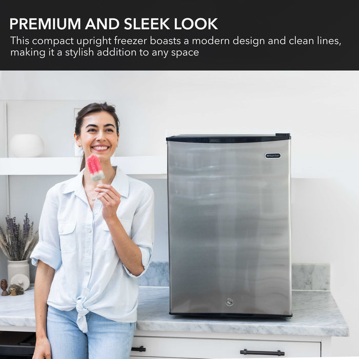 Whynter 2.1 cu. ft. Energy Star Upright Stainless Steel Mini Freezer with Lock | CUF-210SS