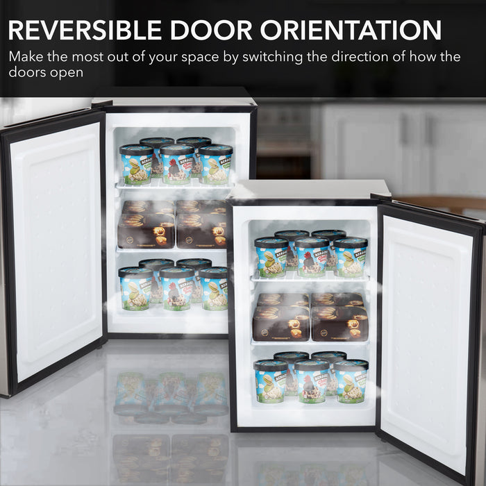 Whynter 2.1 cu. ft. Energy Star Upright Stainless Steel Mini Freezer with Lock | CUF-210SS