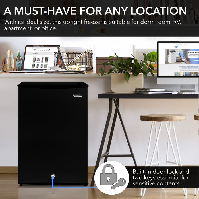 Whynter 3 cu. ft Energy Star Upright Freezer with Lock – Black | CUF-301BK