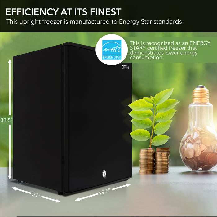 Whynter 3 cu. ft Energy Star Upright Freezer with Lock – Black | CUF-301BK