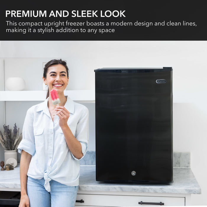 Whynter 3 cu. ft Energy Star Upright Freezer with Lock – Black | CUF-301BK