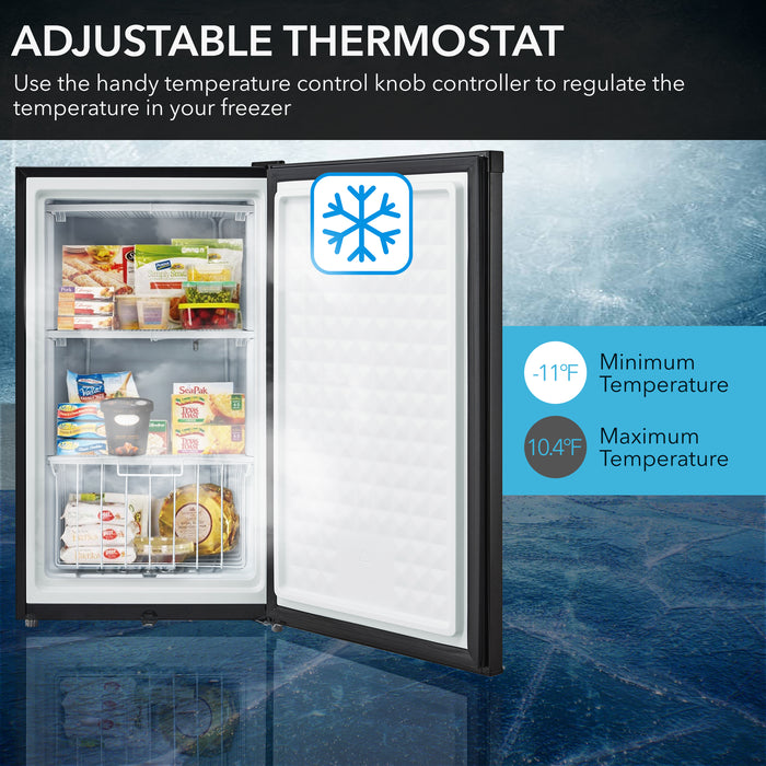 Whynter 3 cu. ft Energy Star Upright Freezer with Lock – Black | CUF-301BK