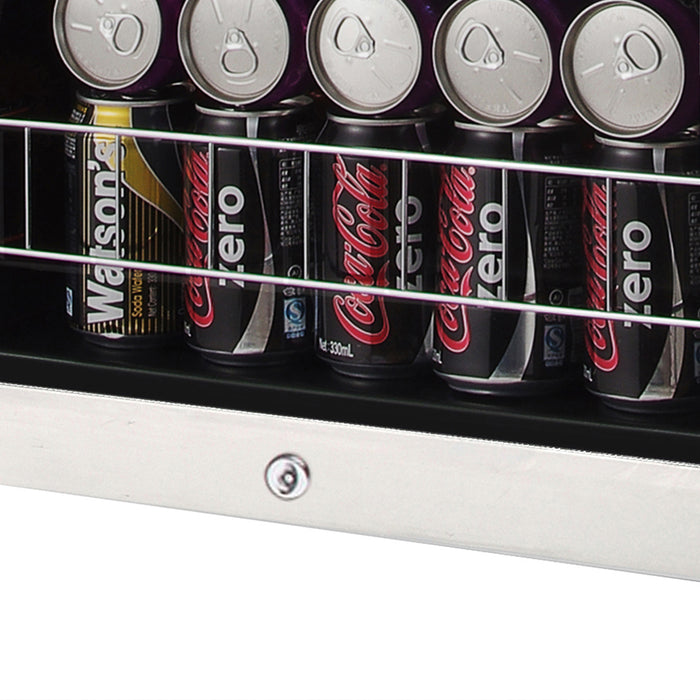 Whynter 121 Can Freestanding Beverage Refrigerator cooler with Digital Control and Lock Stainless Steel | BR-1211DS