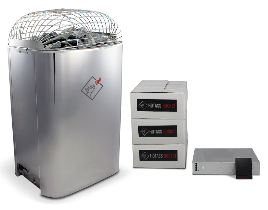 Hotass Saunas ClubHeat Series Stainless Steel Electric Sauna Heater with Control