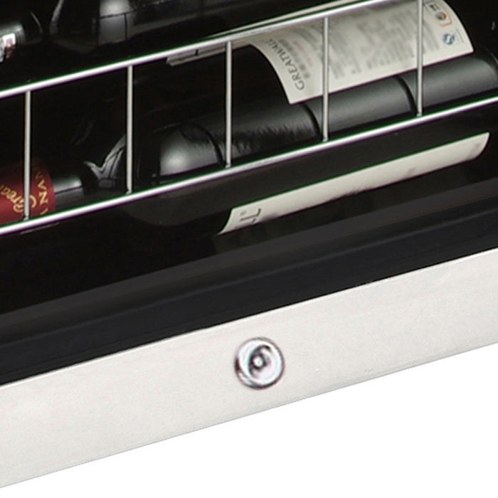 Whynter FWC-341TS 34 Bottle Freestanding Stainless Steel Wine Refrigerator with Display Shelf and Digital Control