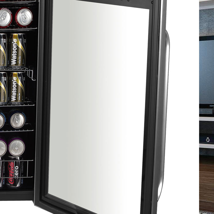 Whynter 121 Can Freestanding Beverage Refrigerator cooler with Digital Control and Lock Stainless Steel | BR-1211DS