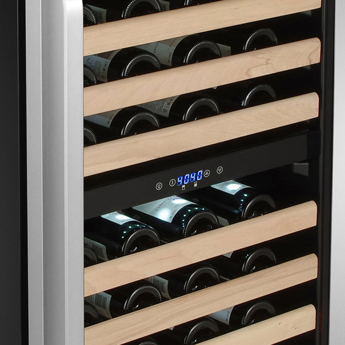 Whynter BWR-1642DZ/BWR-1642DZa 24" 164 Bottle Large Capacity Built-in Stainless Steel Dual Zone Compressor Wine Refrigerator with Display Rack and LED display