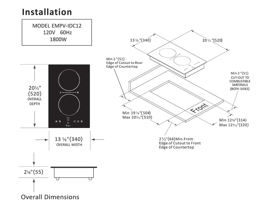 Empava 12 in. Portable Induction Cooktop | EMPV-IDC12