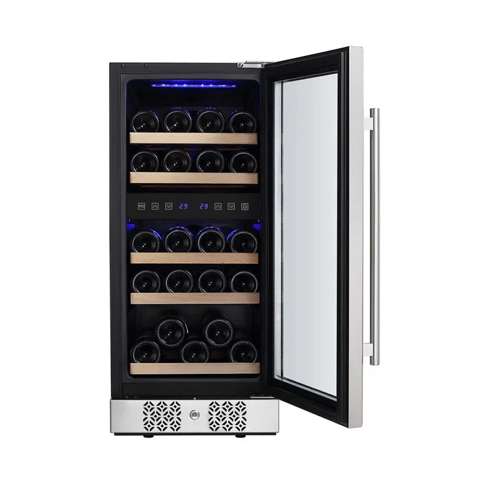 Empava 15 in. 29 Bottle Dual Zone Wine Cooler Wine Fridge | EMPV-WC02D