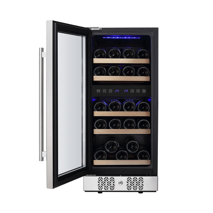 Empava 15 in. 29 Bottle Dual Zone Wine Cooler Wine Fridge | EMPV-WC02D