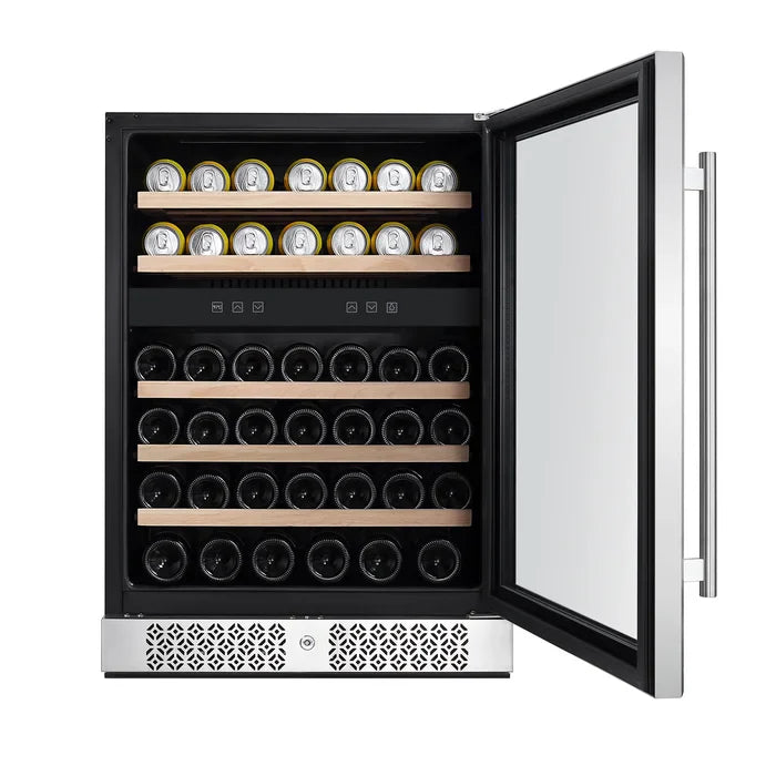 Empava 24 in. 46 Bottle Dual Zone Wine Cooler Beverage Fridge | EMPV-WC04D
