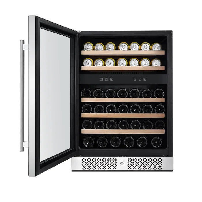 Empava 24 in. 46 Bottle Dual Zone Wine Cooler Beverage Fridge | EMPV-WC04D
