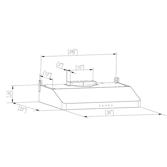 Empava 30 in. 500 CFM Ultra Slim Ducted Under Cabinet Range Hood | EMPV-30RH11