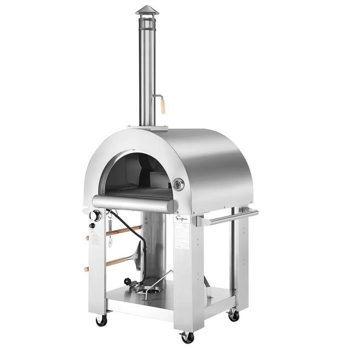 Empava Outdoor Wood Fired and Gas Pizza Oven in Stainless Steel | EMPV-PG03