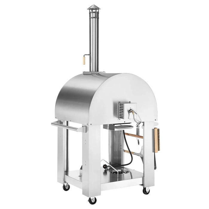 Empava Outdoor Wood Fired and Gas Pizza Oven in Stainless Steel | EMPV-PG03