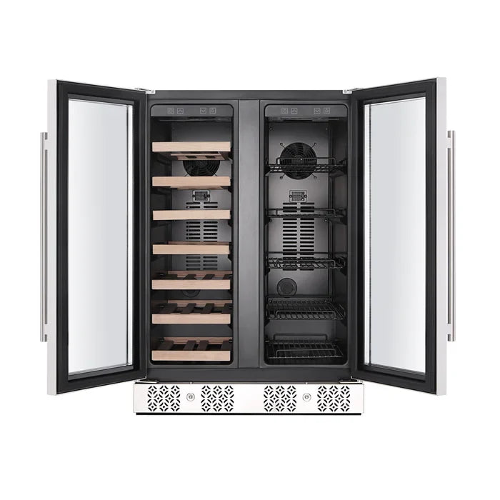 Empava 24 in. 20 Bottle and 78 Can Dual Zone Wine Cooler & Beverage Fridge | EMPV-BR03D