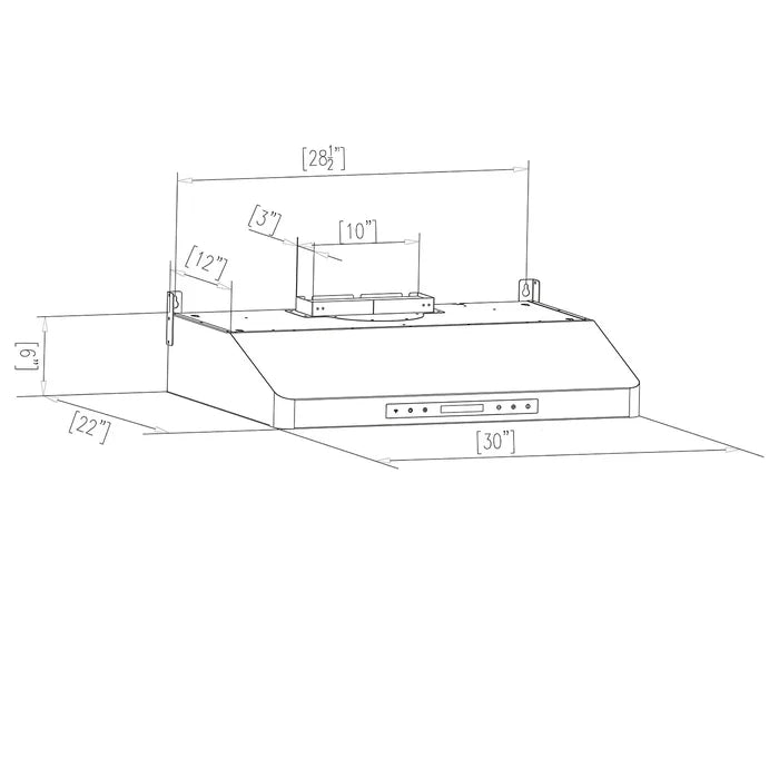 Empava 30 in. 500 CFM Ultra Slim Ducted Under Cabinet Range Hood | EMPV-30RH13