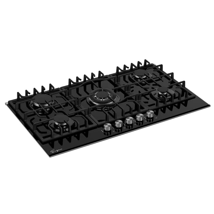 Empava 36 in. Built-in Gas Cooktops with 5 Burners in Black | EMPV-36GC27