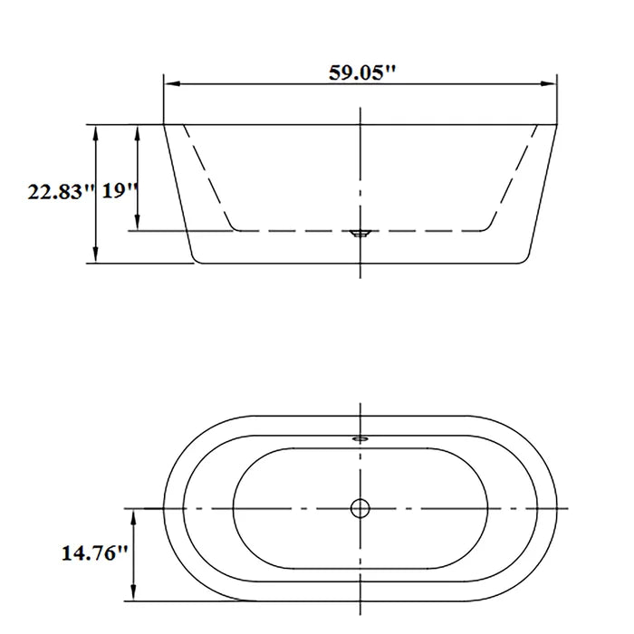 Empava 59 in. Freestanding Soaking Bathtub | EMPV-59FT1505