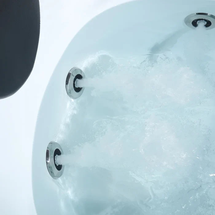 Empava 59 in. Freestanding Round Whirlpool Bathtub with Faucet | EMPV-59JT005