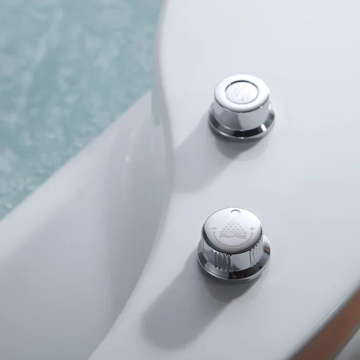 Empava 59 in. Freestanding Round Whirlpool Bathtub with Faucet | EMPV-59JT005