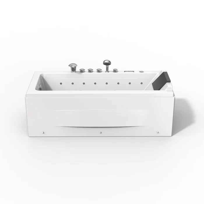 Empava 67 in. Alcove Whirlpool Rectangular Bathtub with LED Lights | EMPV-67JT351LED