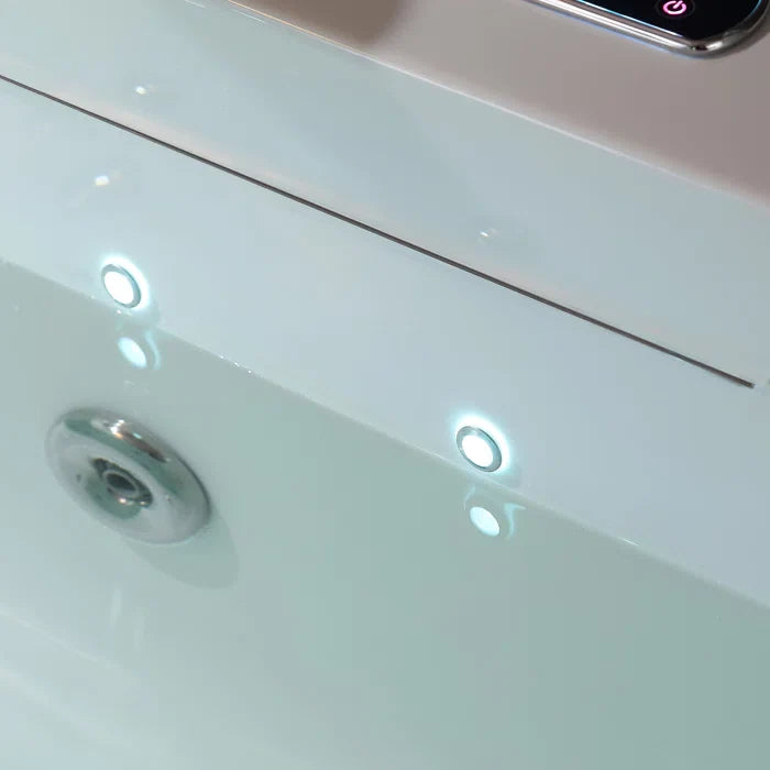 Empava 67 in. Alcove Whirlpool Rectangular Bathtub with LED Lights | EMPV-67JT351LED