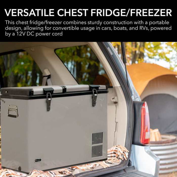 Whynter 90 Quart Dual Zone Portable Fridge/ Freezer with 12v Option and Wheels | FM-901DZ