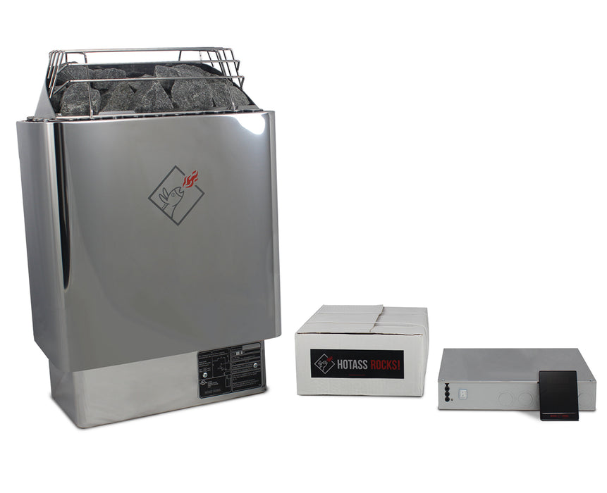 Hotass Saunas ProHeat Series Stainless Steel Electric Sauna Heater with Control