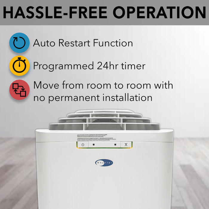 Whynter 11,000 BTU (5,900 BTU SACC) Dual Hose Cooling Portable Air Conditioner, Dehumidifier, and Fan with Activated Carbon Filter, up to 350 sq ft in White | ARC-110WD
