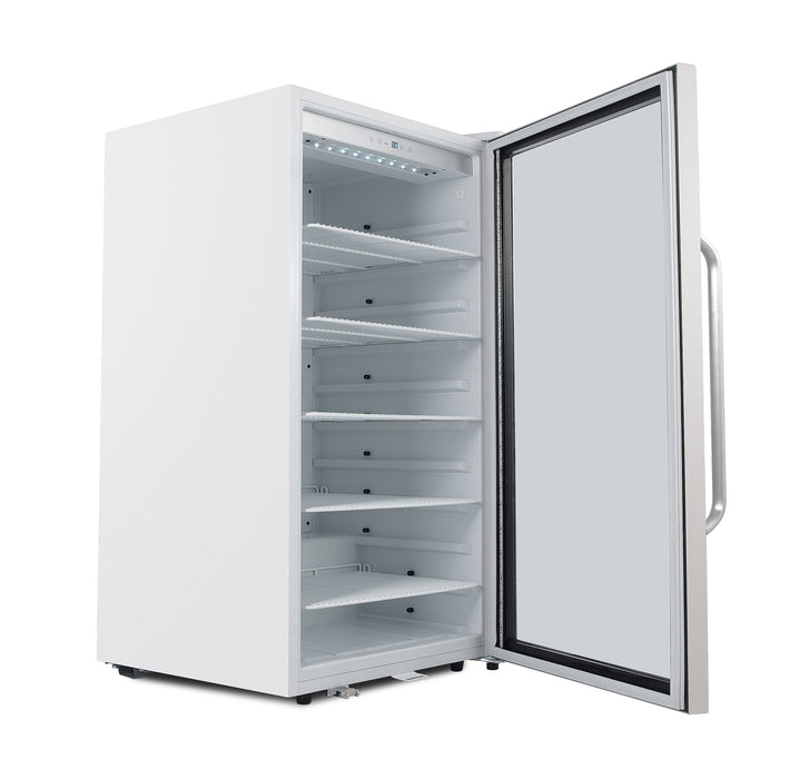 Whynter Commercial 10.6 cu. ft. Stainless Steel Commercial Beverage Merchandiser Display Refrigerator with Superlit Door and Lock – White | CBM-1060XLW/CBM-1060XLWa