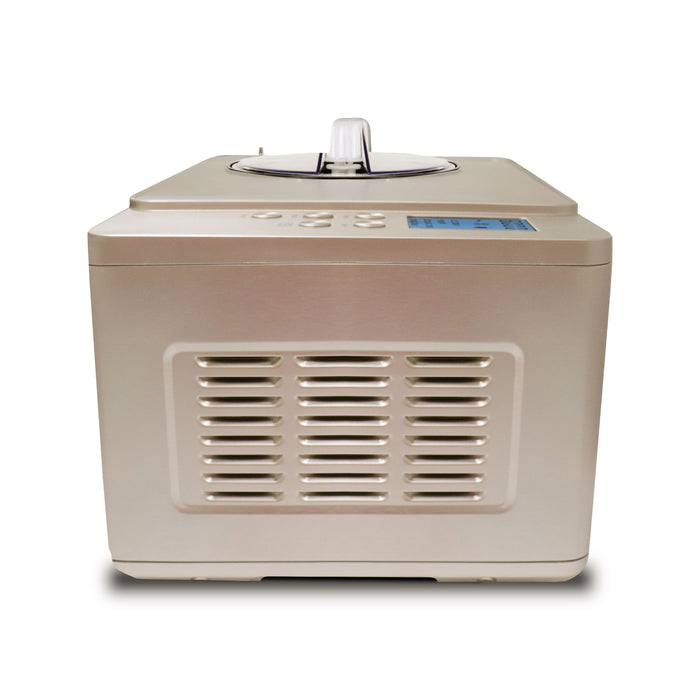 Whynter 2 Quart Capacity Automatic Compressor Ice Cream Maker & Yogurt Function with Stainless Steel Bowl in Champagne Gold | ICM-220CGY