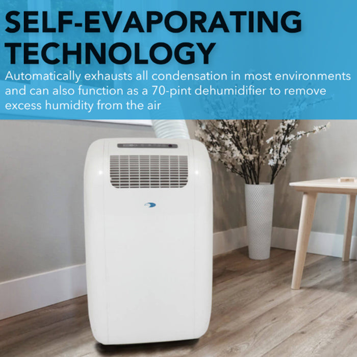 Whynter 10,000 BTU (5,200 BTU SACC) CoolSize Compact Portable Air Conditioner, Dehumidifier, and Fan with Activated Carbon Filter up to 300 sq ft | ARC-101CW