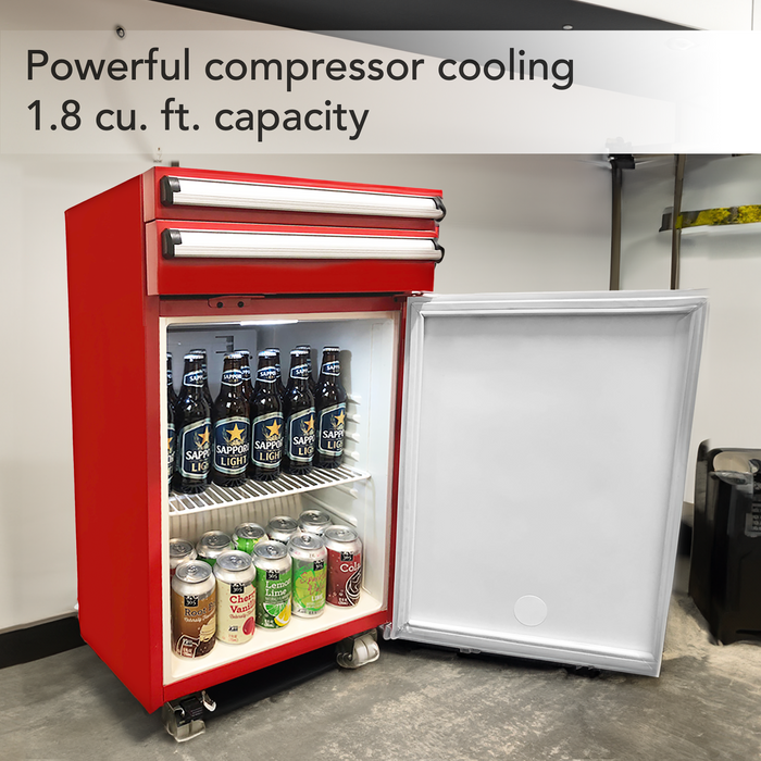 Whynter Portable 1.8 cu. ft. Tool Box Refrigerator with 2 Drawers and Lock | TBR-185SR