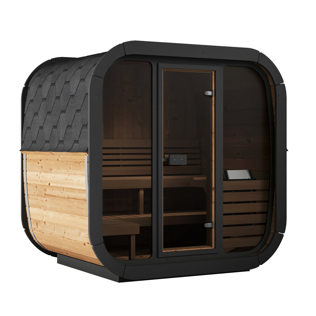 SaunaLife Model CL5G Cube Series Outdoor Home Sauna — In-Essence Homes
