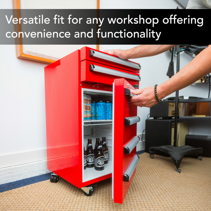 Whynter Portable 1.8 cu. ft. Tool Box Refrigerator with 2 Drawers and Lock | TBR-185SR