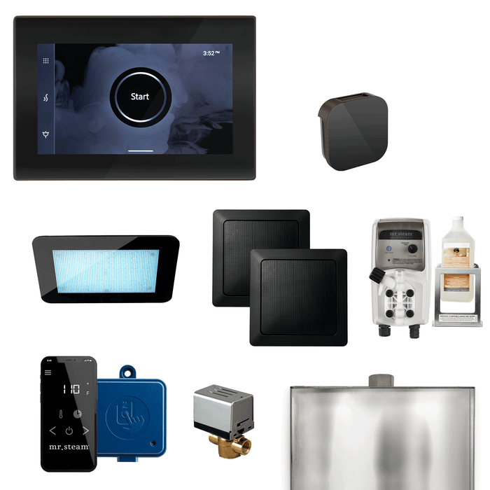 Mr. Steam XDream Steam Shower Control Package with iSteamX Control and Aroma Glass SteamHead | XDRMBK