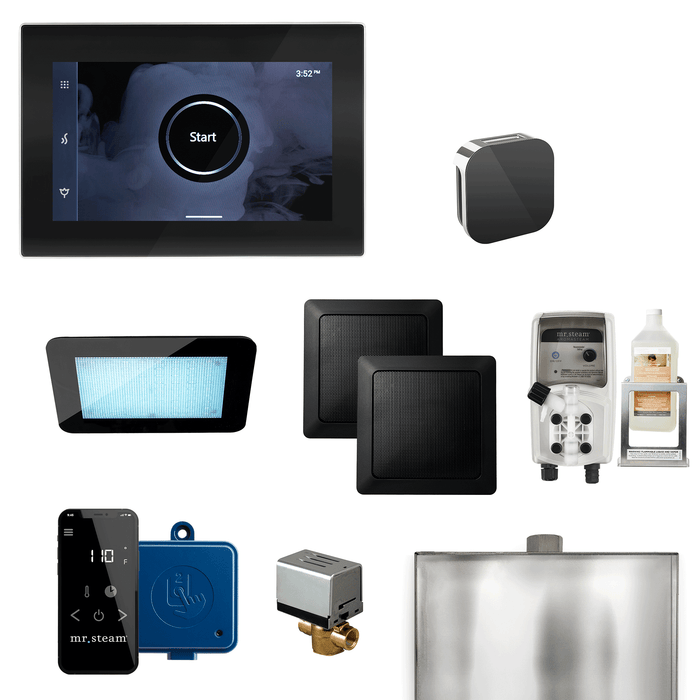 Mr. Steam XDream Steam Shower Control Package with iSteamX Control and Aroma Glass SteamHead | XDRMBK