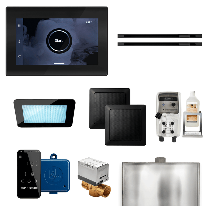 Mr. Steam XDream Max Linear Steam Shower Control Package with iSteamX Control and Linear SteamHead | XDRMBKXL