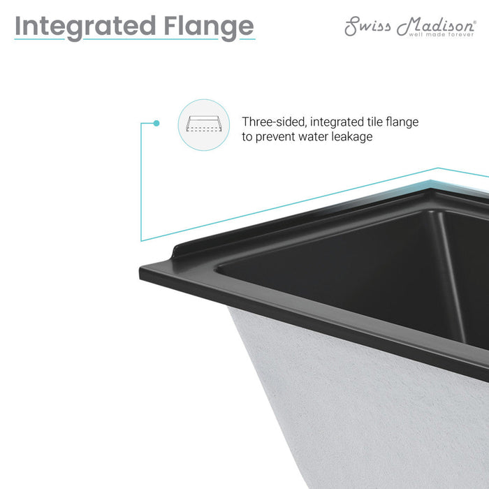 Swiss Madison Voltaire 48" x 32" Left-Hand Drain Alcove Bathtub in Matte Black | SM-DB561MB