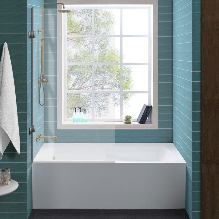 Swiss Madison Voltaire 60" x 30" Left-Hand Drain Alcove Bathtub with Apron and Armrest | SM-AB541