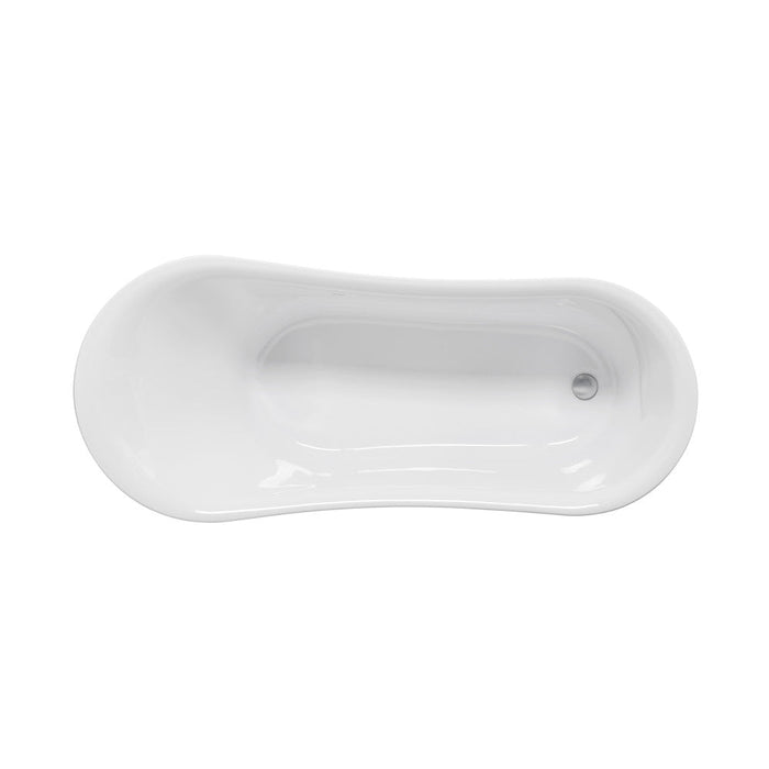 Swiss Madison Cache Single Slipper, Clawfoot Soaking Acrylic Bathtub, Chrome Clawfoot | SM-FB585CC