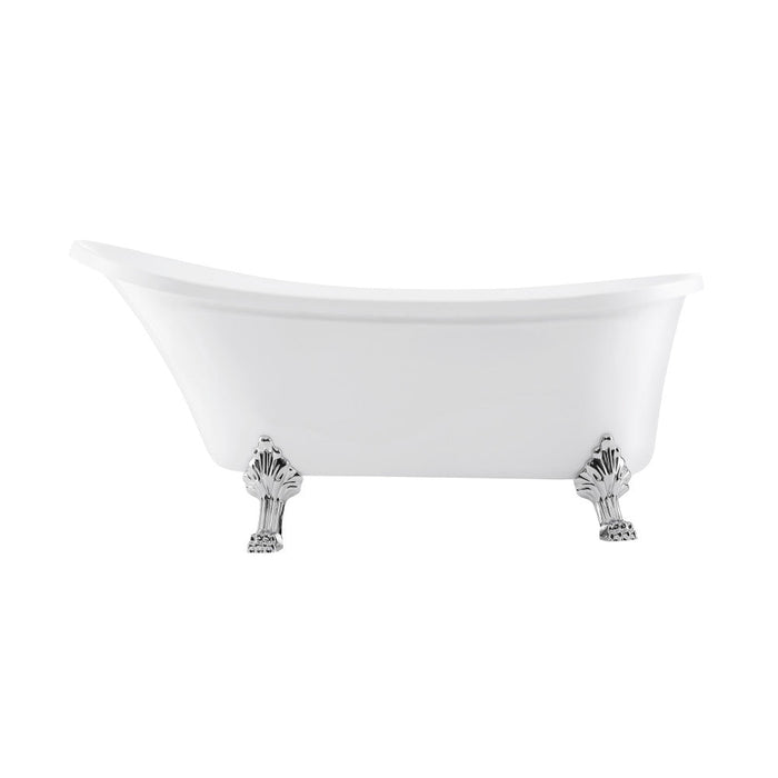 Swiss Madison Cache Single Slipper, Clawfoot Soaking Acrylic Bathtub, Chrome Clawfoot | SM-FB585CC